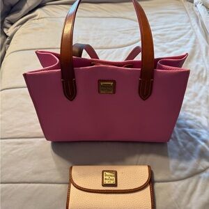 Dooney & Bourke Pink and Tan Tote Bag